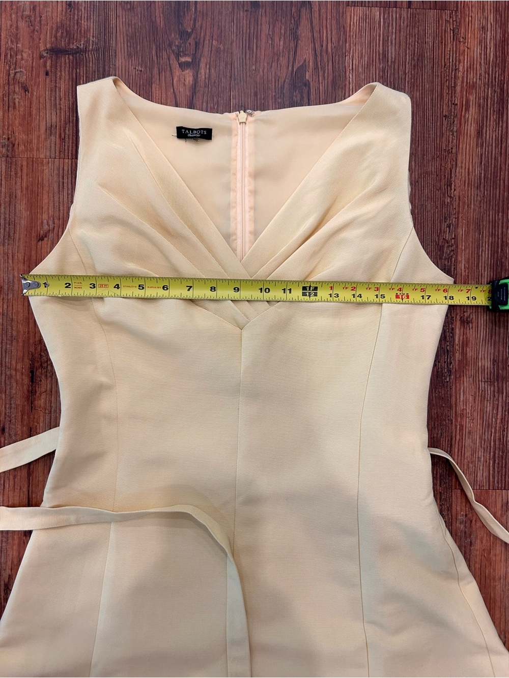 Talbots Butter Yellow Silk Blend Dress Fit Flare Wedding Guest Garden Party 10 - Picture 9 of 12